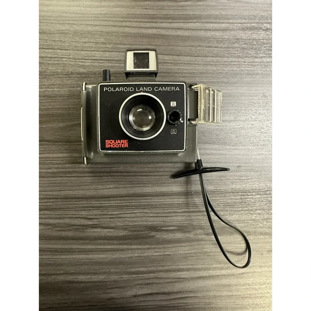 Polaroid Land Camera Square Shooter, 1971-72 Vintage Model w Strap Manual